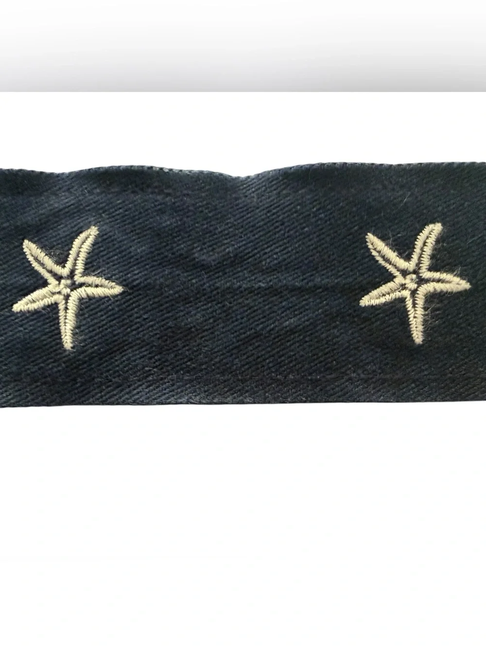J. Crew Starfish Coastal Preppy Navy Canvas Belt with Silver Double Ring Buckle - Picture 5 of 10